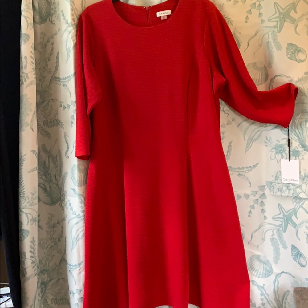 Red Calvin Klein Dress 18 NWT - Picture 2 of 4
